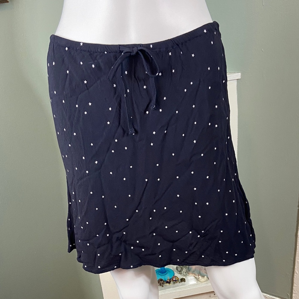 Madewell Drawstring Mini Slip Skirt Night Stars Dark Blue-Black Size 4 Small - Picture 2 of 9